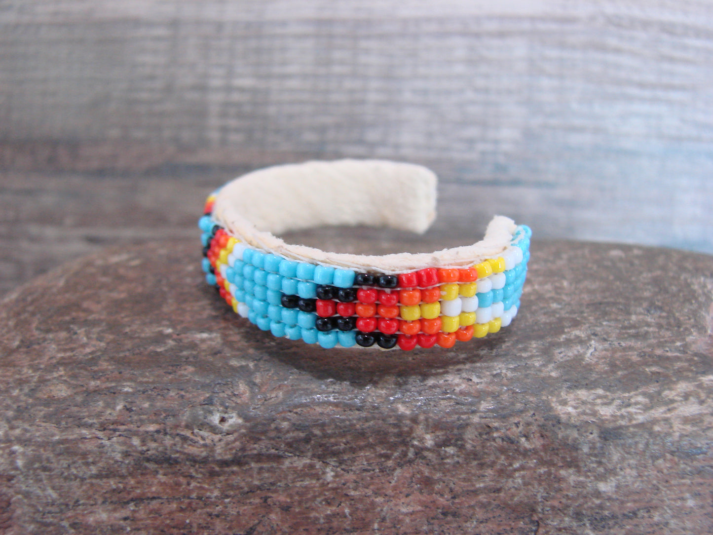 Navajo Indian Hand Beaded Baby / Child's Bracelet by Jackie Cleveland
