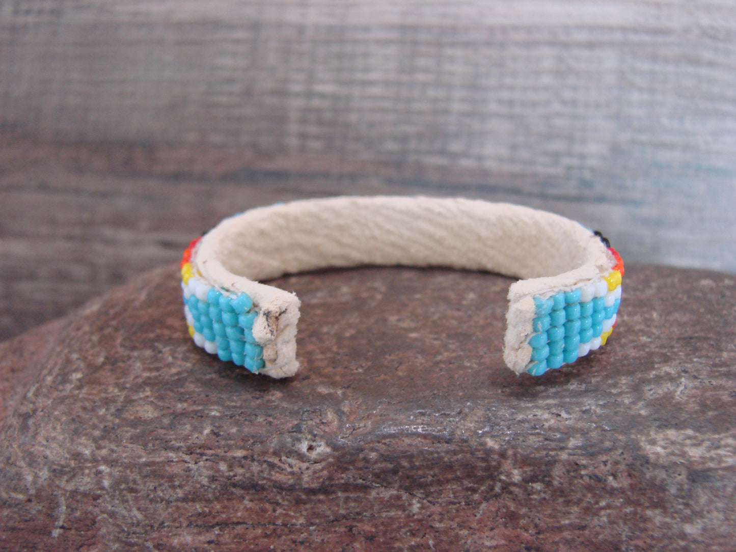 Navajo Indian Hand Beaded Baby / Child's Bracelet by Jackie Cleveland