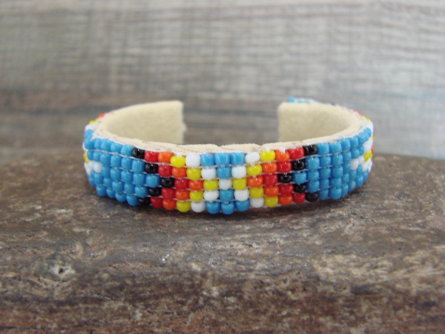 Navajo Indian Hand Beaded Baby / Child's Bracelet by Jackie Cleveland