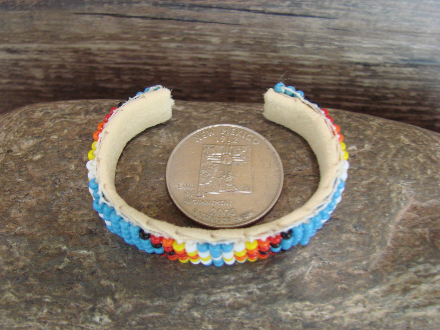 Navajo Indian Hand Beaded Baby / Child's Bracelet by Jackie Cleveland
