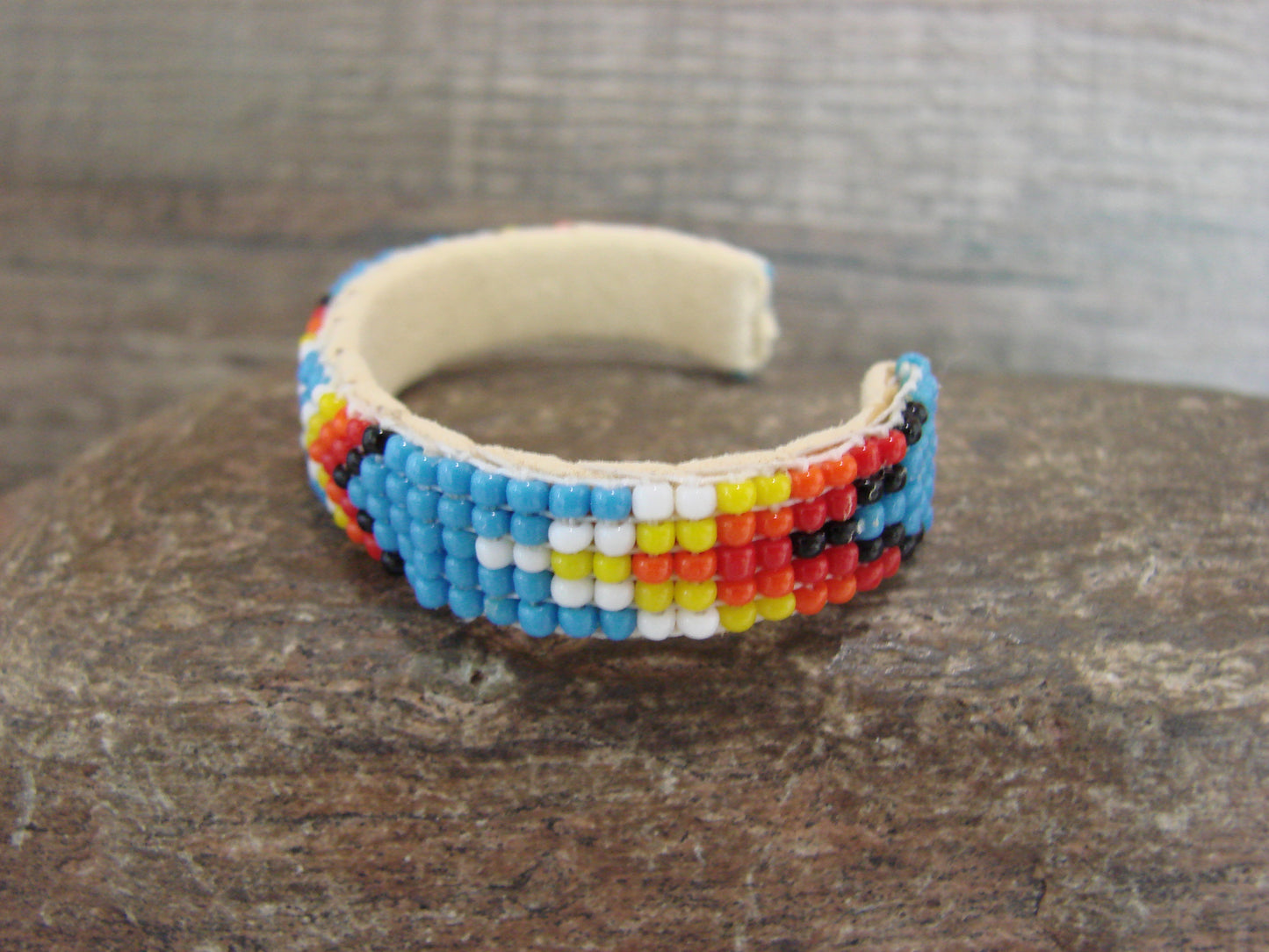 Navajo Indian Hand Beaded Baby / Child's Bracelet by Jackie Cleveland