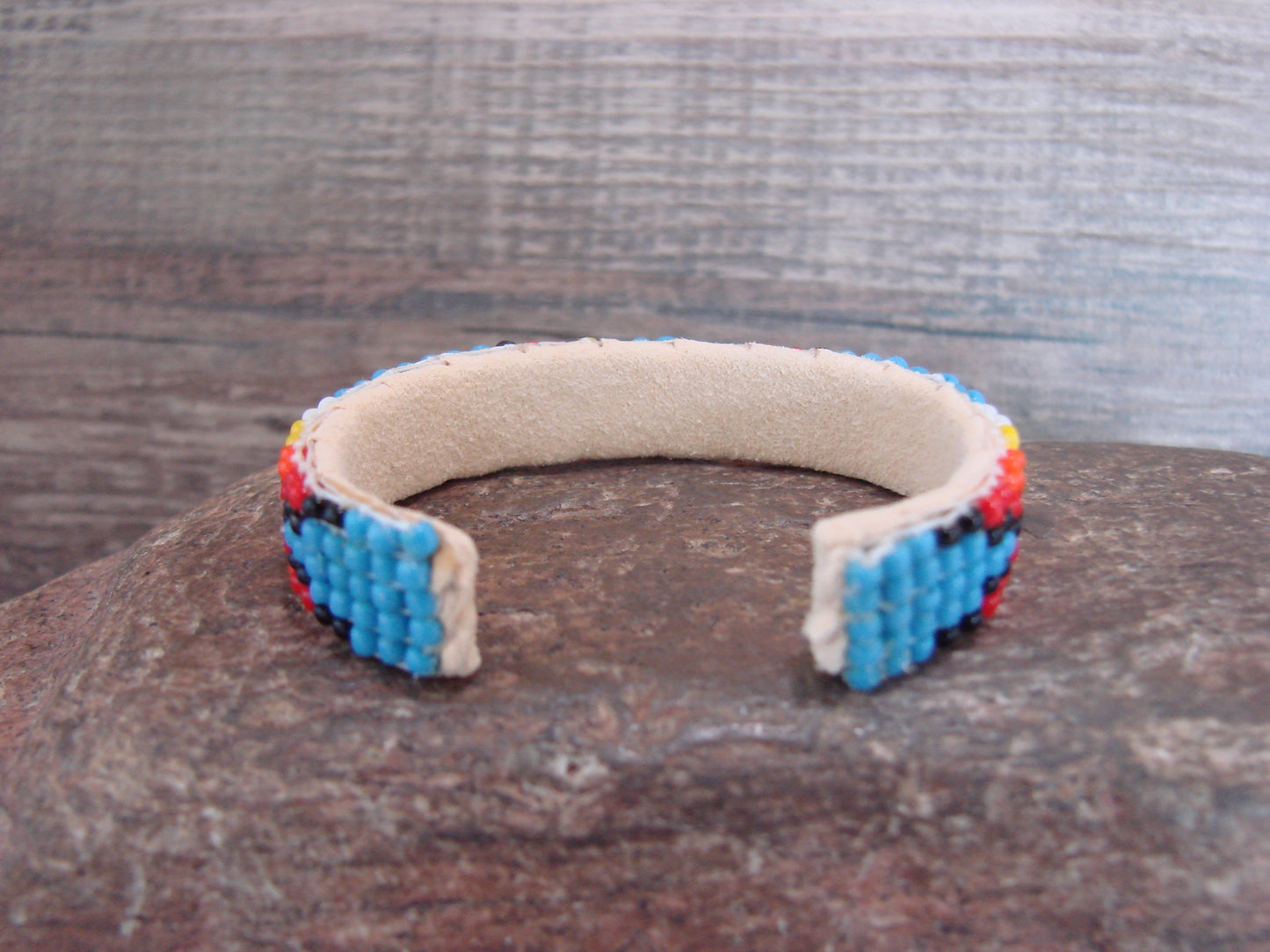 Navajo Indian Hand Beaded Baby / Child's Bracelet by Jackie Cleveland