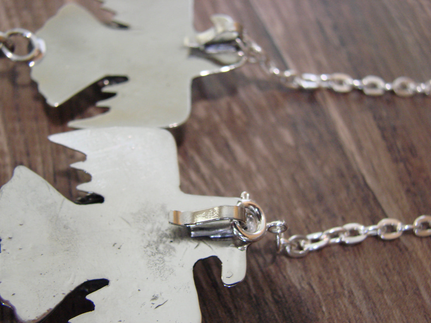 Navajo Indian Nickel Silver & Turquoise Thunderbird Link Necklace by Cleveland