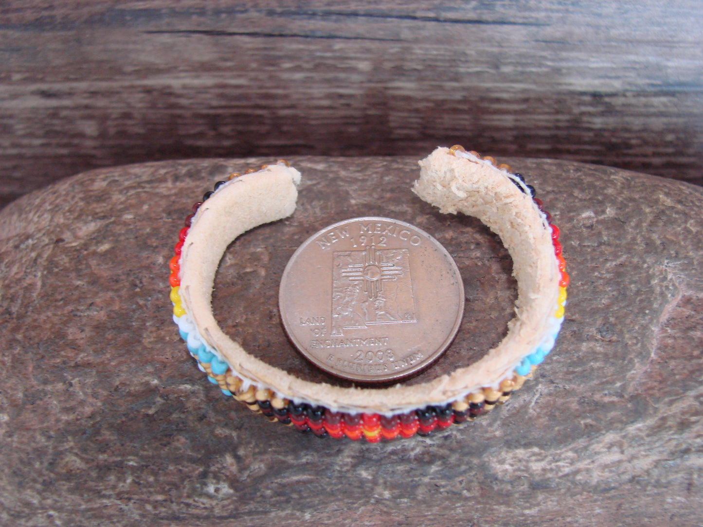 Navajo Indian Hand Beaded Baby / Child's Bracelet by Jackie Cleveland