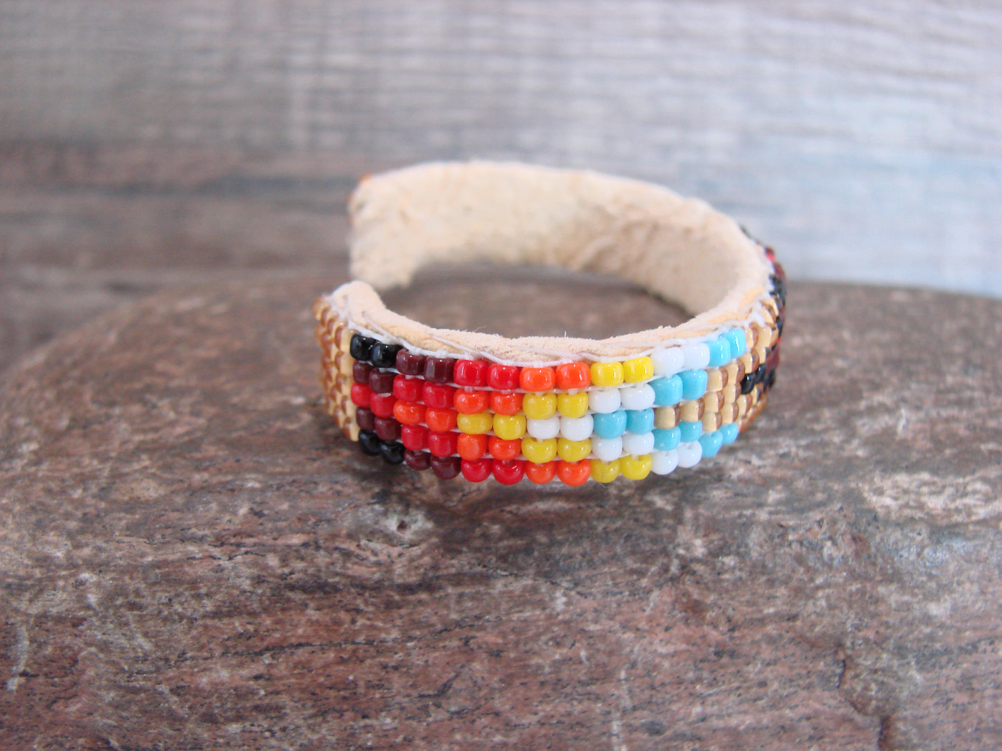 Navajo Indian Hand Beaded Baby / Child's Bracelet by Jackie Cleveland