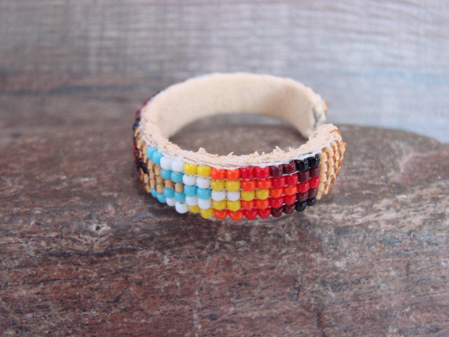 Navajo Indian Hand Beaded Baby / Child's Bracelet by Jackie Cleveland
