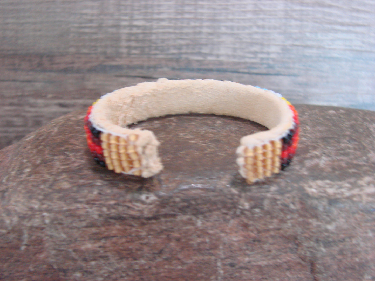 Navajo Indian Hand Beaded Baby / Child's Bracelet by Jackie Cleveland