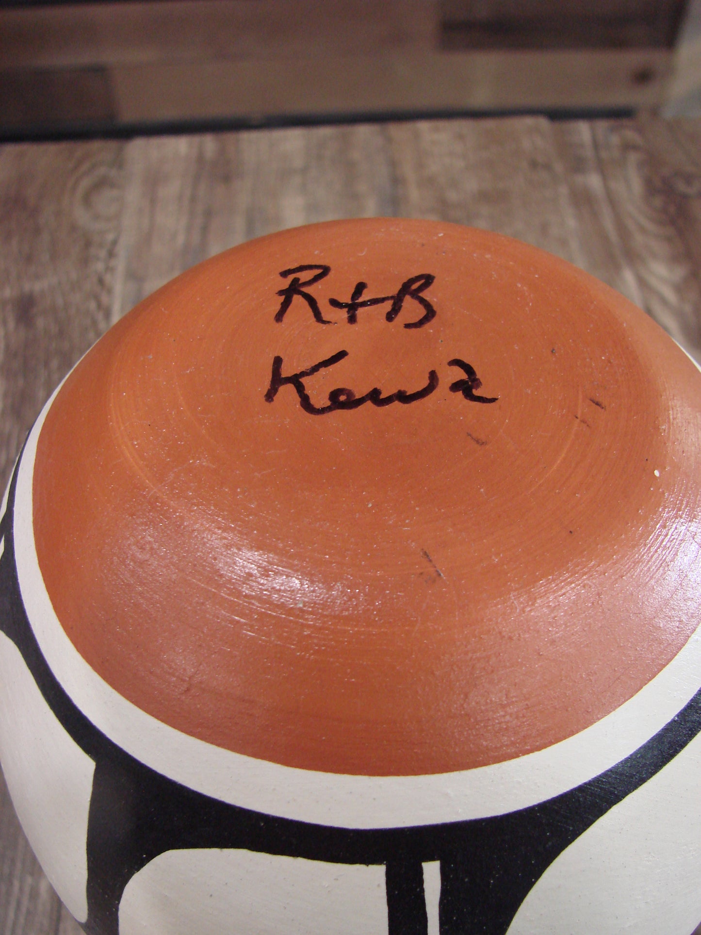 Native American Santo Domingo Kewa Handmade Clay Pottery by R & B