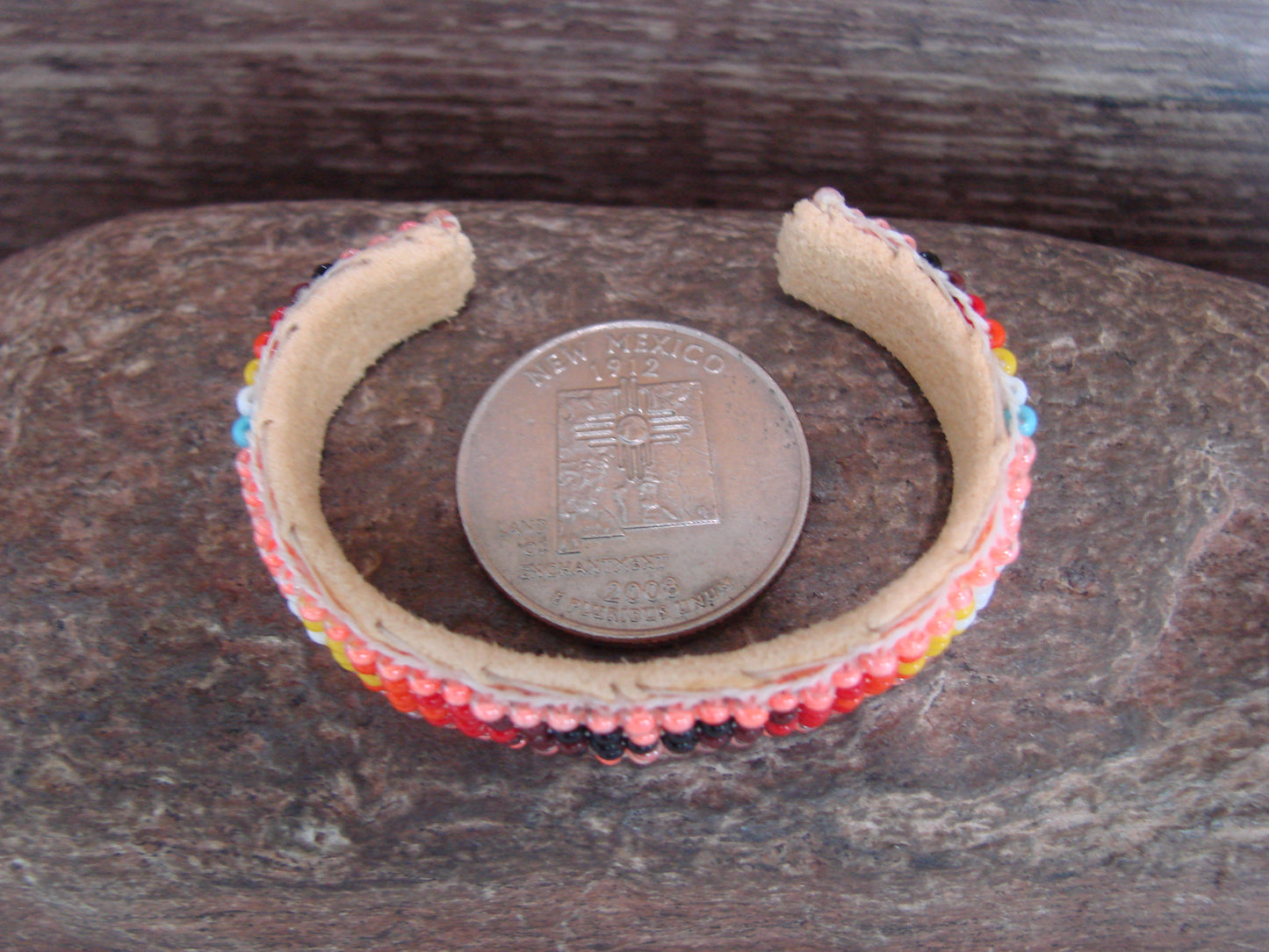 Navajo Indian Hand Beaded Baby / Child's Bracelet by Jackie Cleveland