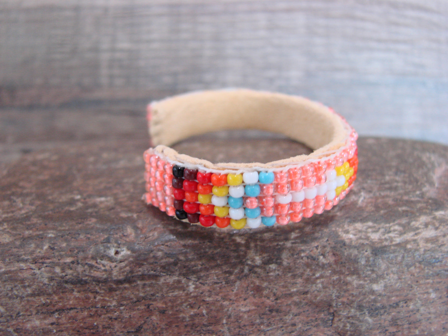 Navajo Indian Hand Beaded Baby / Child's Bracelet by Jackie Cleveland