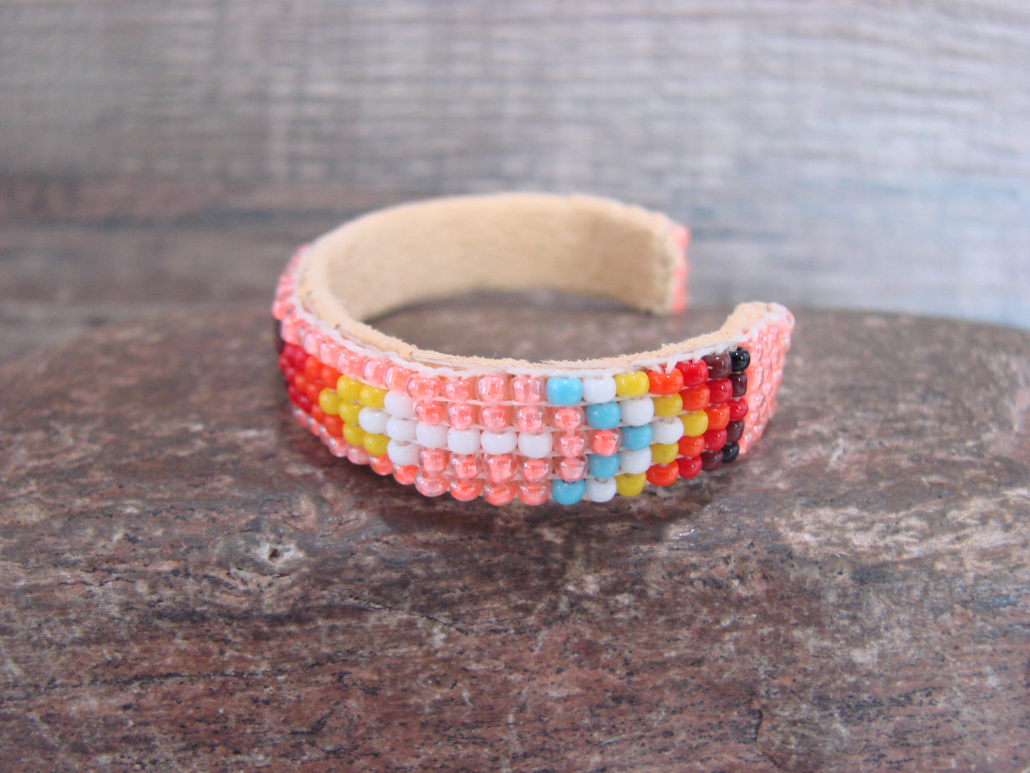 Navajo Indian Hand Beaded Baby / Child's Bracelet by Jackie Cleveland