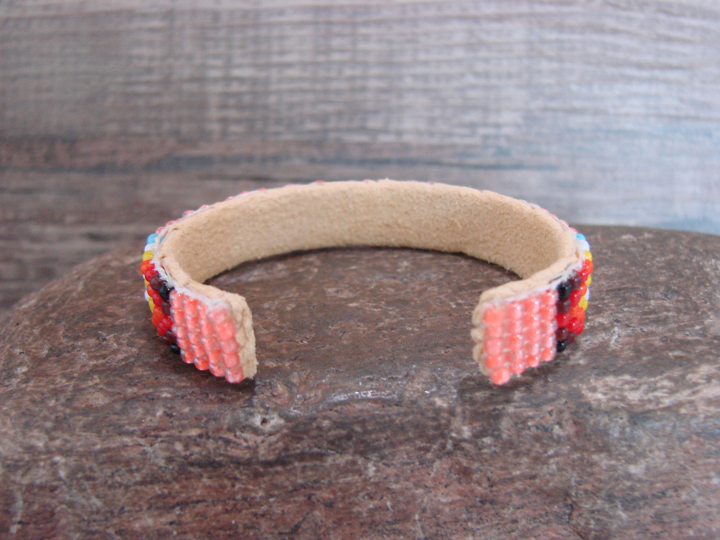 Navajo Indian Hand Beaded Baby / Child's Bracelet by Jackie Cleveland