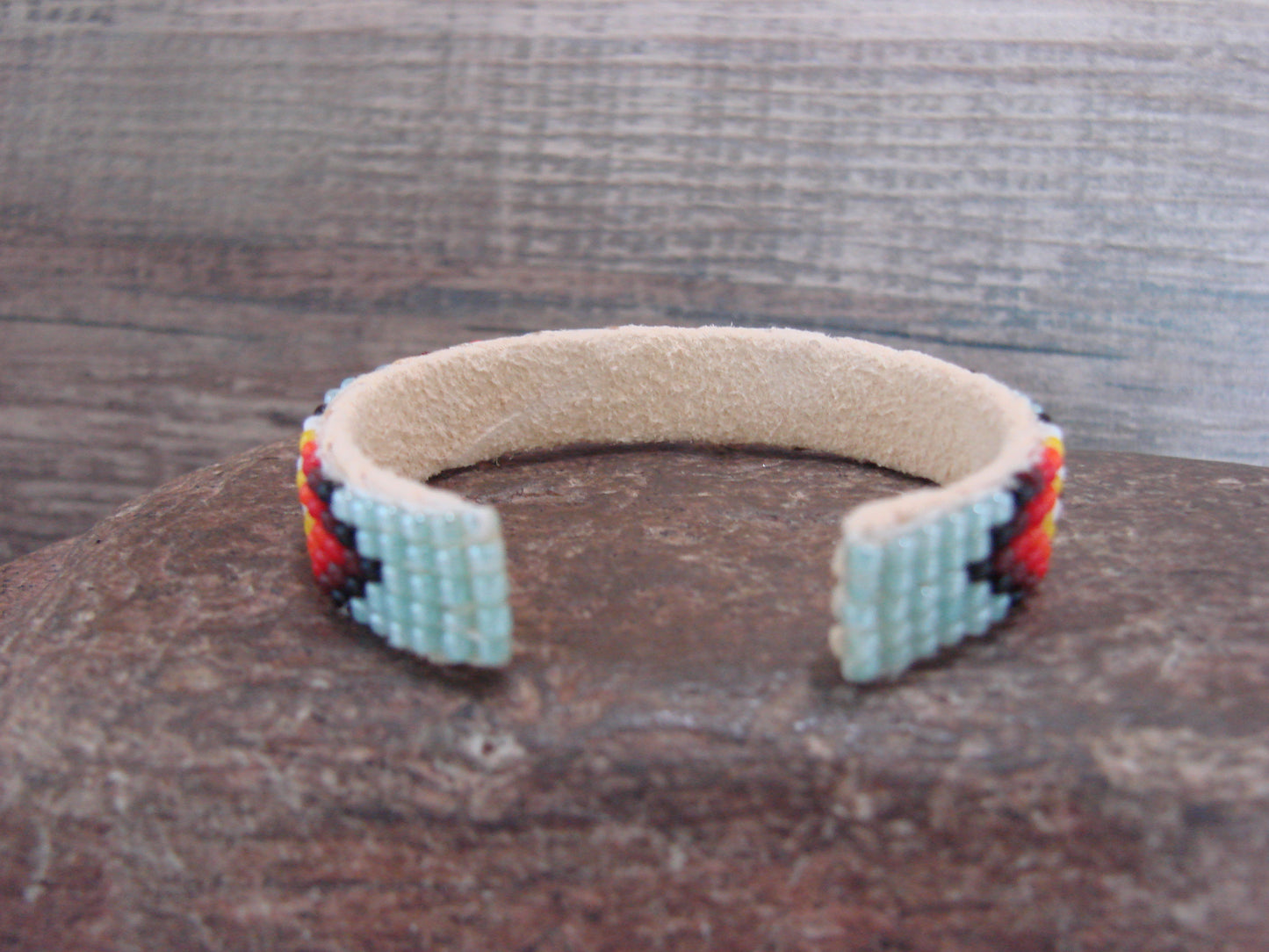 Navajo Indian Hand Beaded Baby / Child's Bracelet by Jackie Cleveland