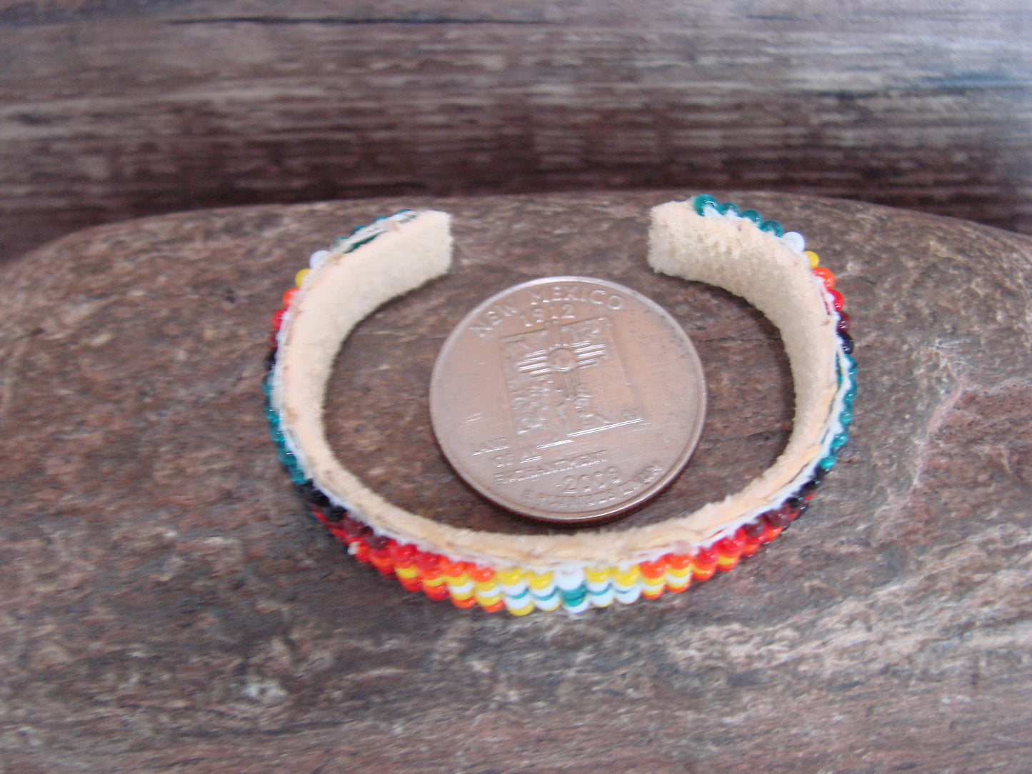 Navajo Indian Hand Beaded Baby / Child's Bracelet by Jackie Cleveland