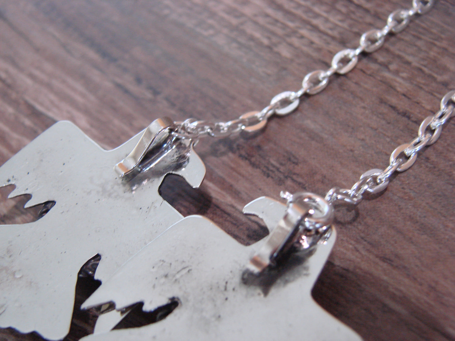 Navajo Indian Nickel Silver & Turquoise Eagle Link Necklace by Cleveland