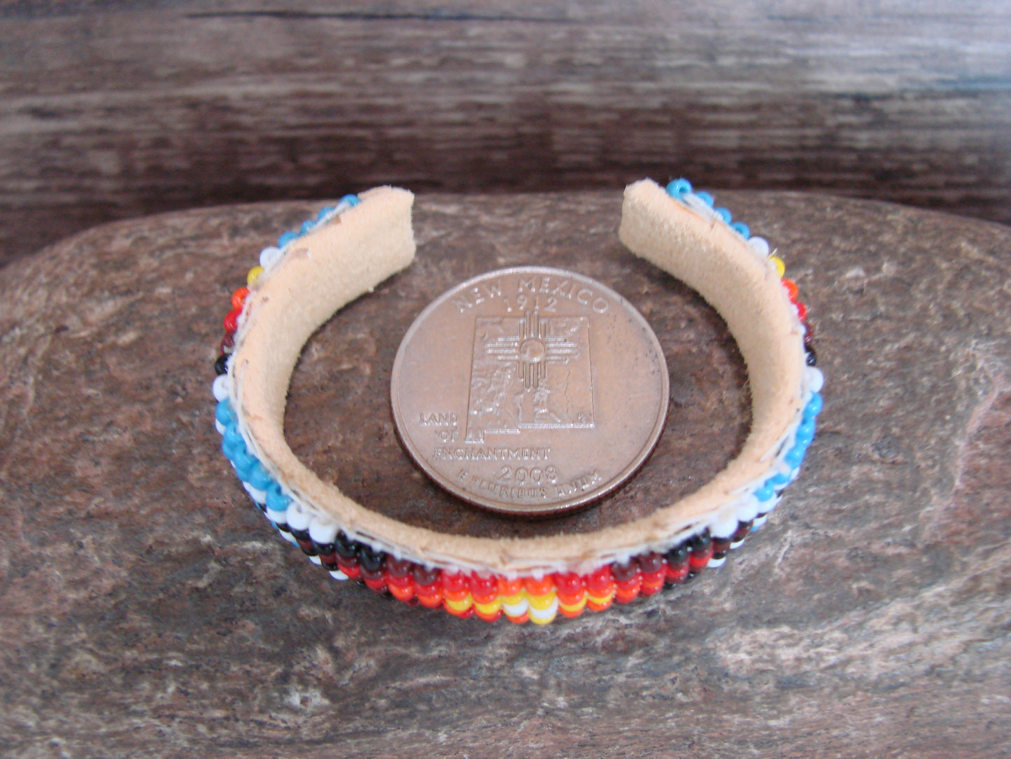 Navajo Indian Hand Beaded Baby / Child's Bracelet by Jackie Cleveland