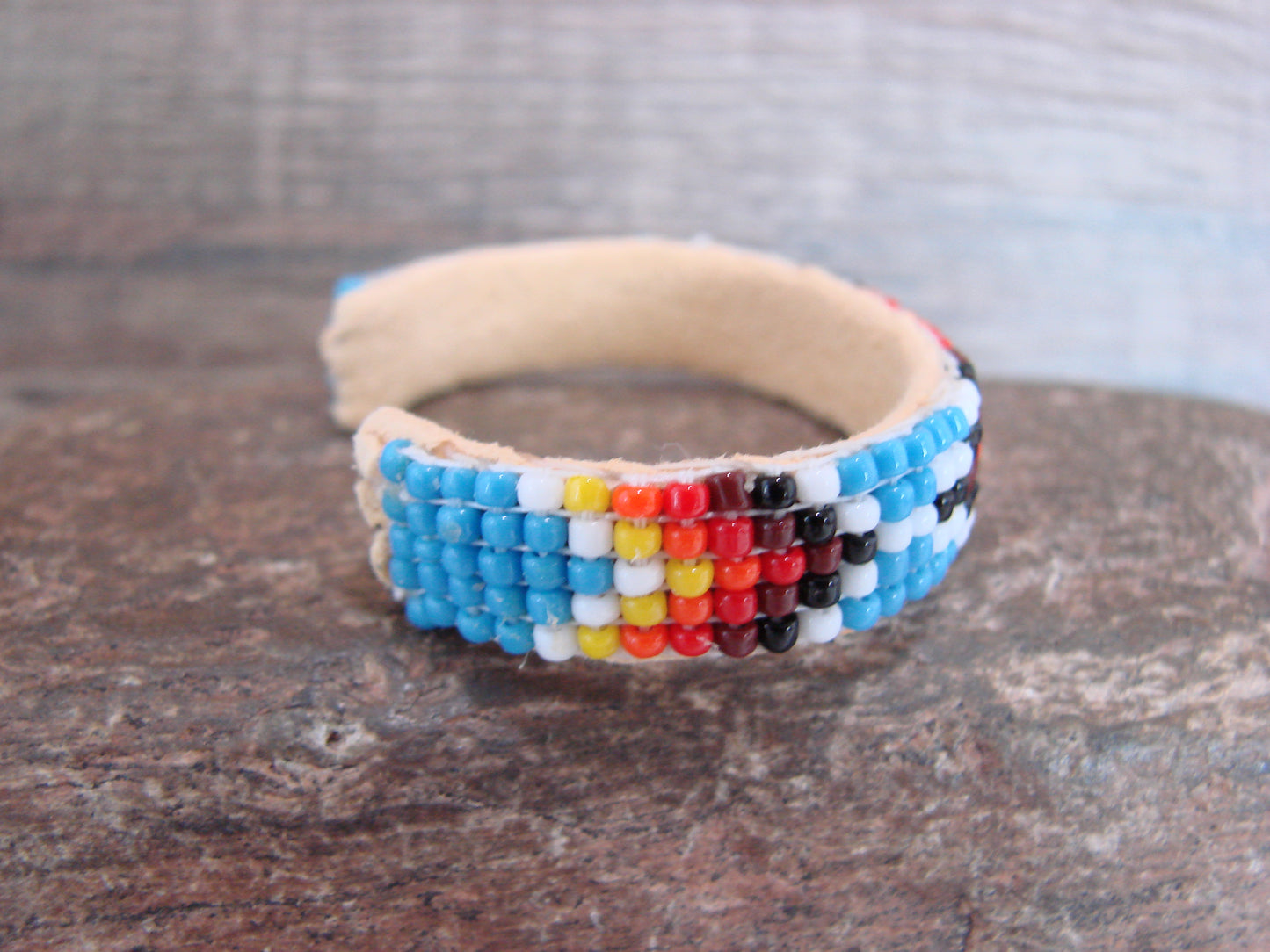 Navajo Indian Hand Beaded Baby / Child's Bracelet by Jackie Cleveland