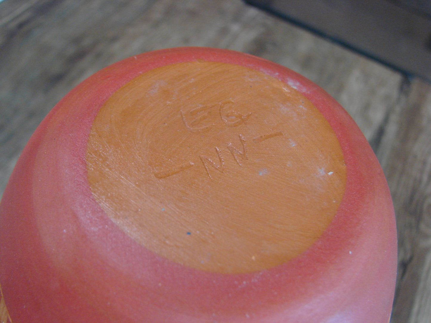 Native American Navajo Hand Etched & Hand Painted Pottery - EG