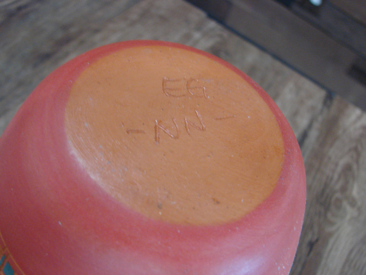 Native American Navajo Hand Etched & Hand Painted Pottery - EG