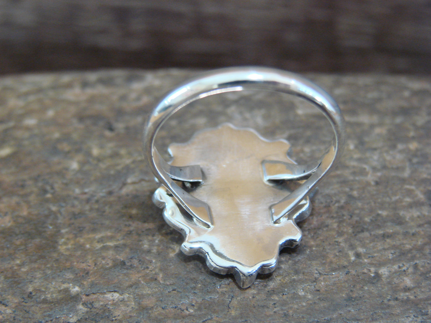 Native American Sterling Silver Turquoise Bear Paw Ring by Hawthorne - Size 6