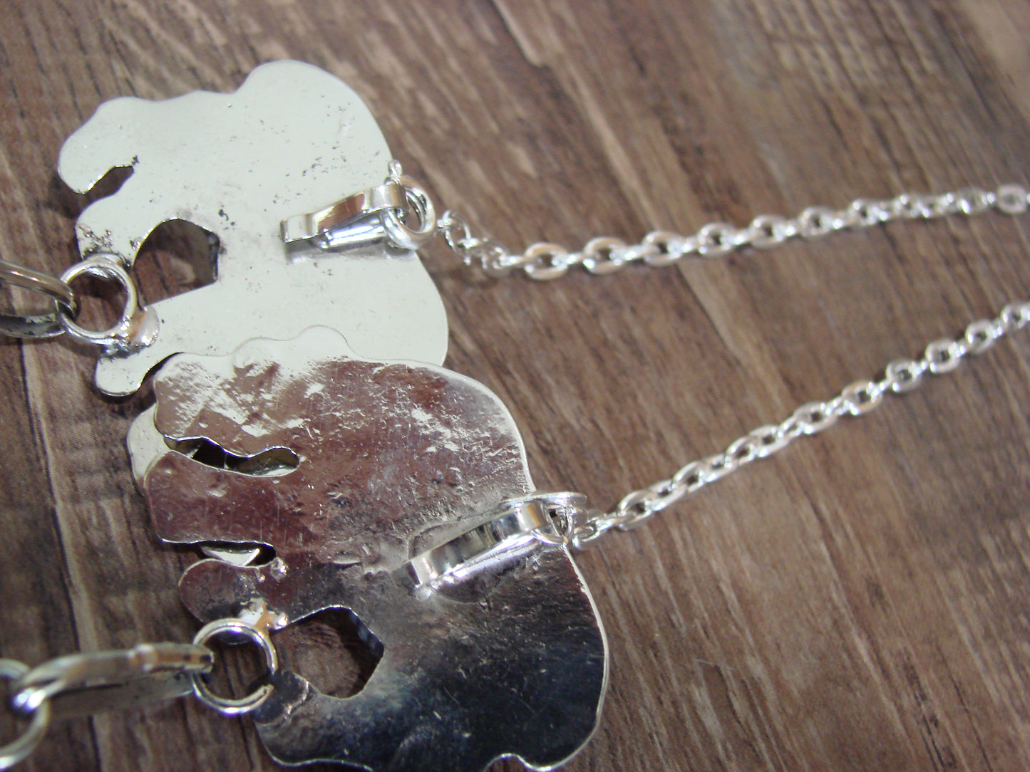 Navajo Indian Nickel Silver & Turquoise Bear Link Necklace by Cleveland