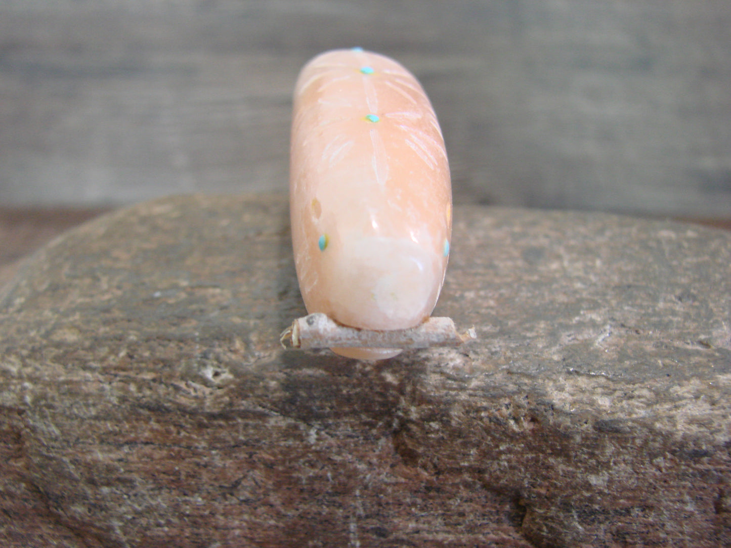 Native American Zuni Indian Hand Carved Alabaster Beaver Fetish - B. Phillips