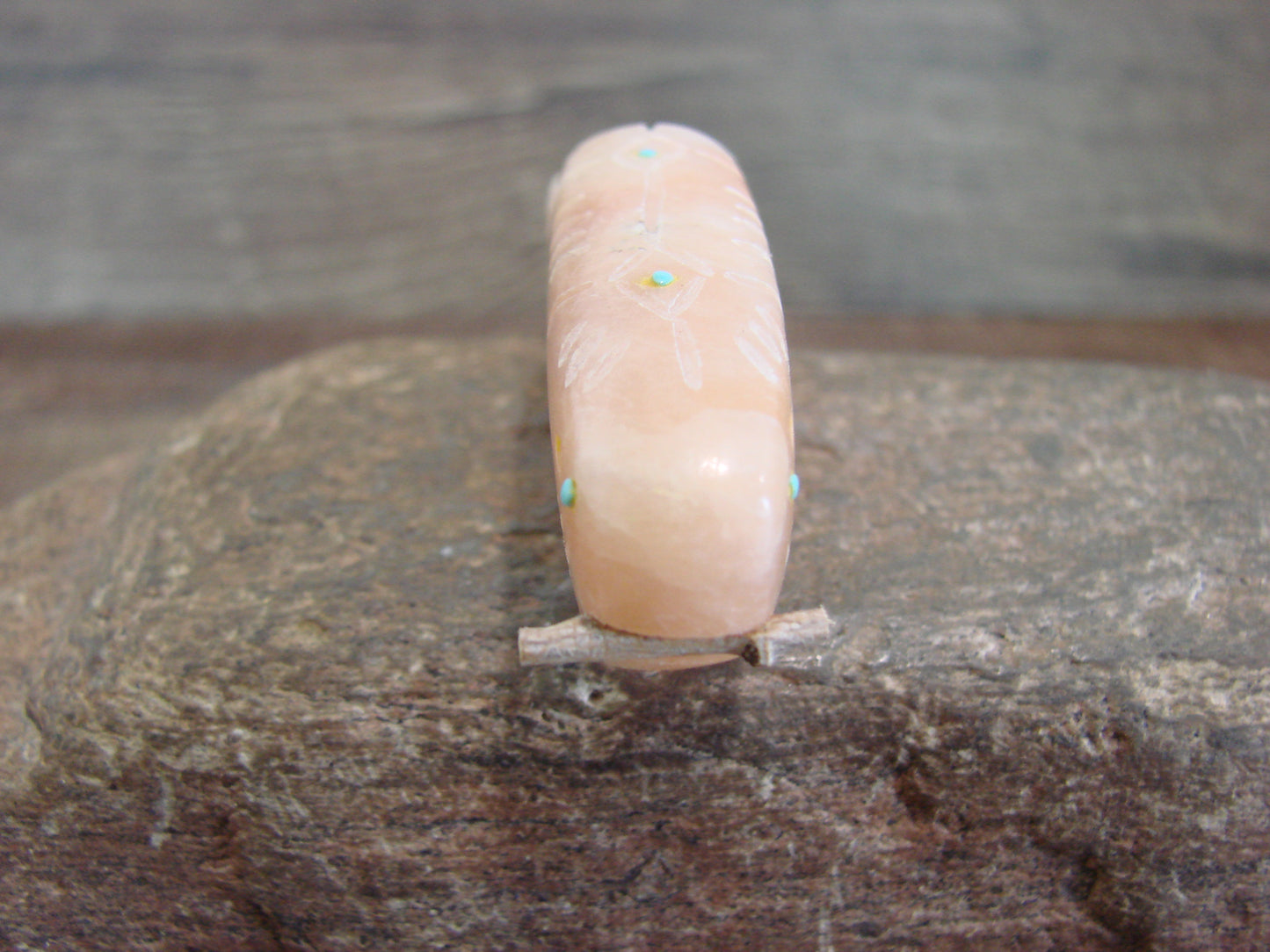 Native American Zuni Indian Hand Carved Alabaster Beaver Fetish - B. Phillips