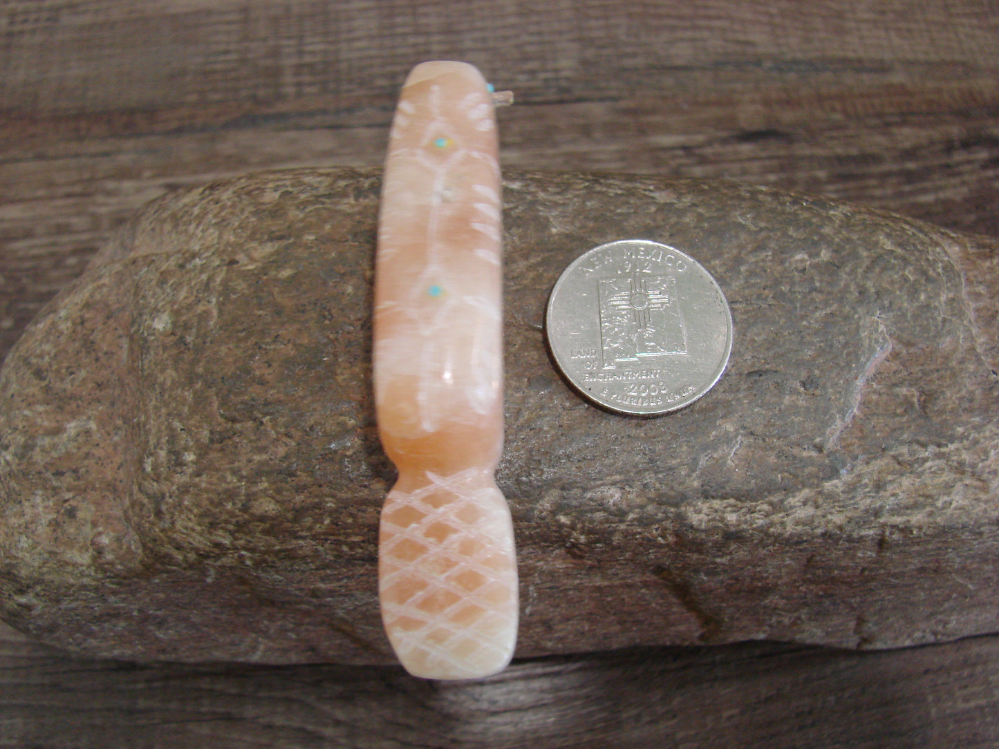 Native American Zuni Indian Hand Carved Alabaster Beaver Fetish - B. Phillips