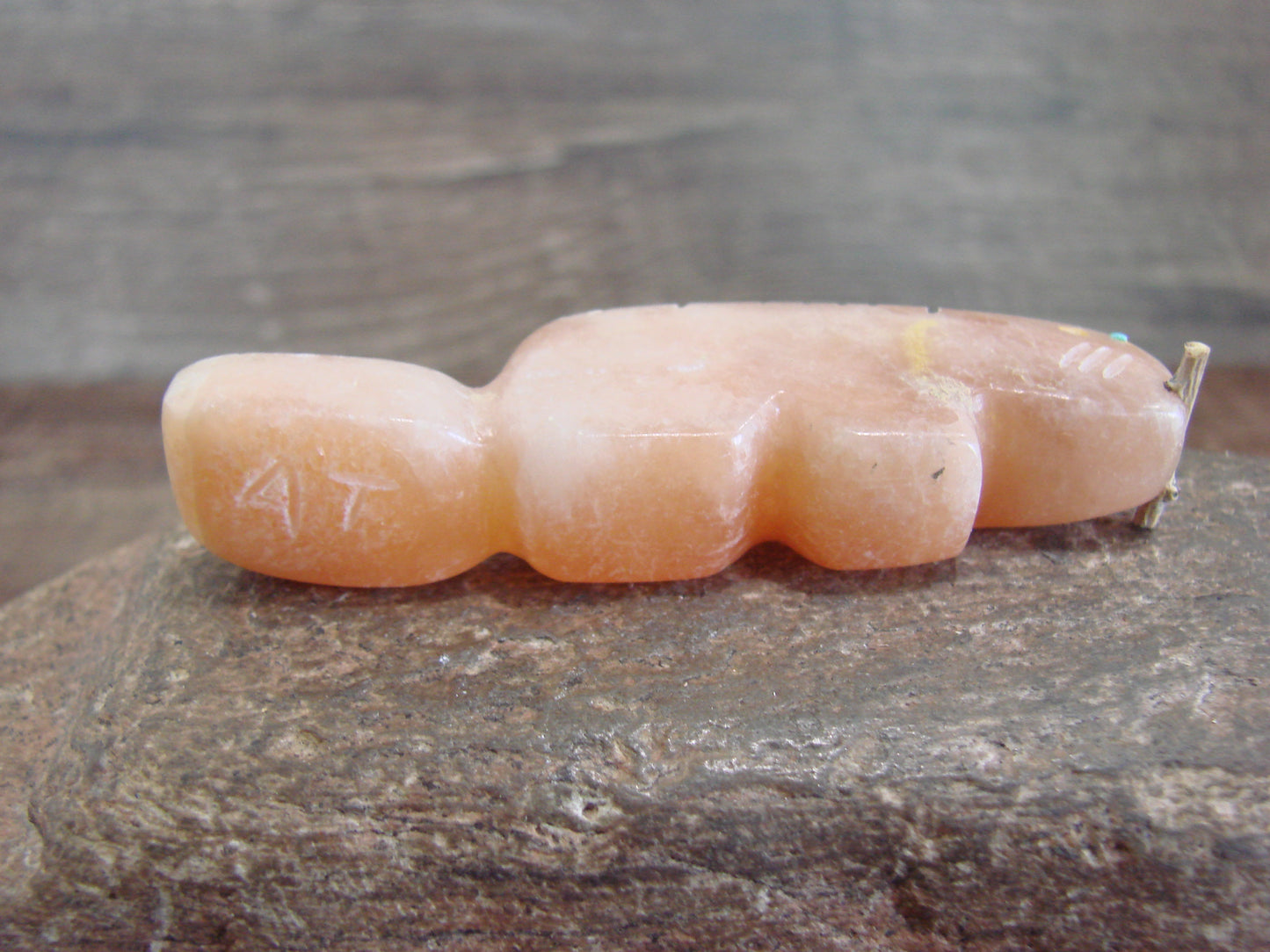 Native American Zuni Indian Hand Carved Alabaster Beaver Fetish - B. Phillips