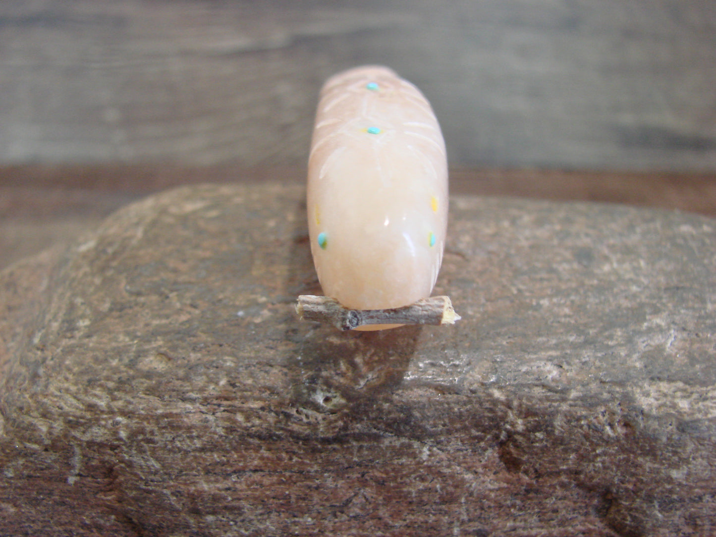 Native American Zuni Indian Hand Carved Alabaster Beaver Fetish - B. Phillips