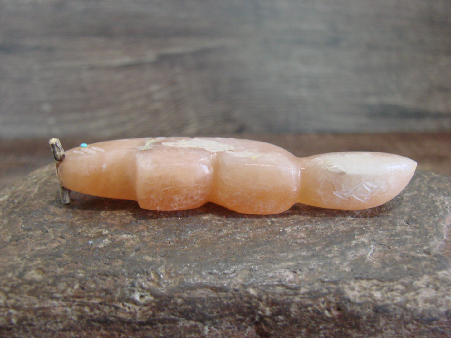 Native American Zuni Indian Hand Carved Alabaster Beaver Fetish - B. Phillips