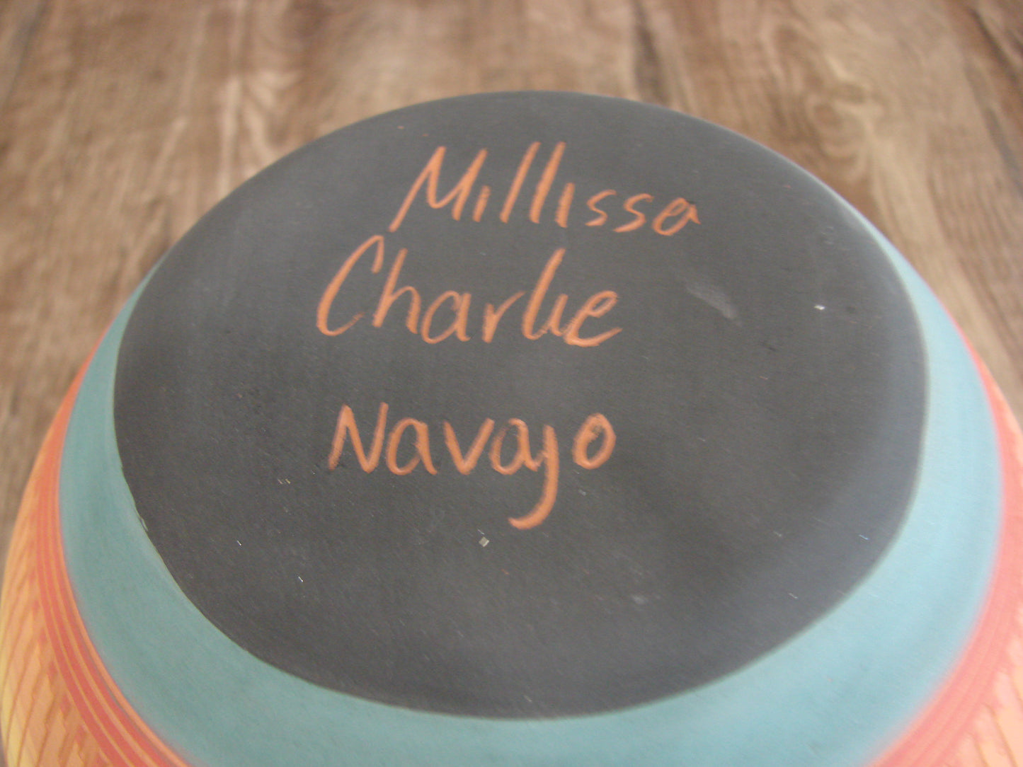 Native American Navajo Hand Etched & Hand Painted Pottery - Charlie