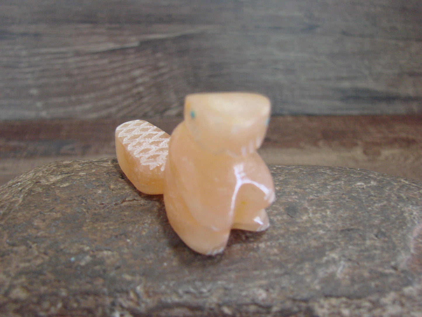 Native American Zuni Indian Hand Carved Alabaster Beaver Fetish - B. Phillips