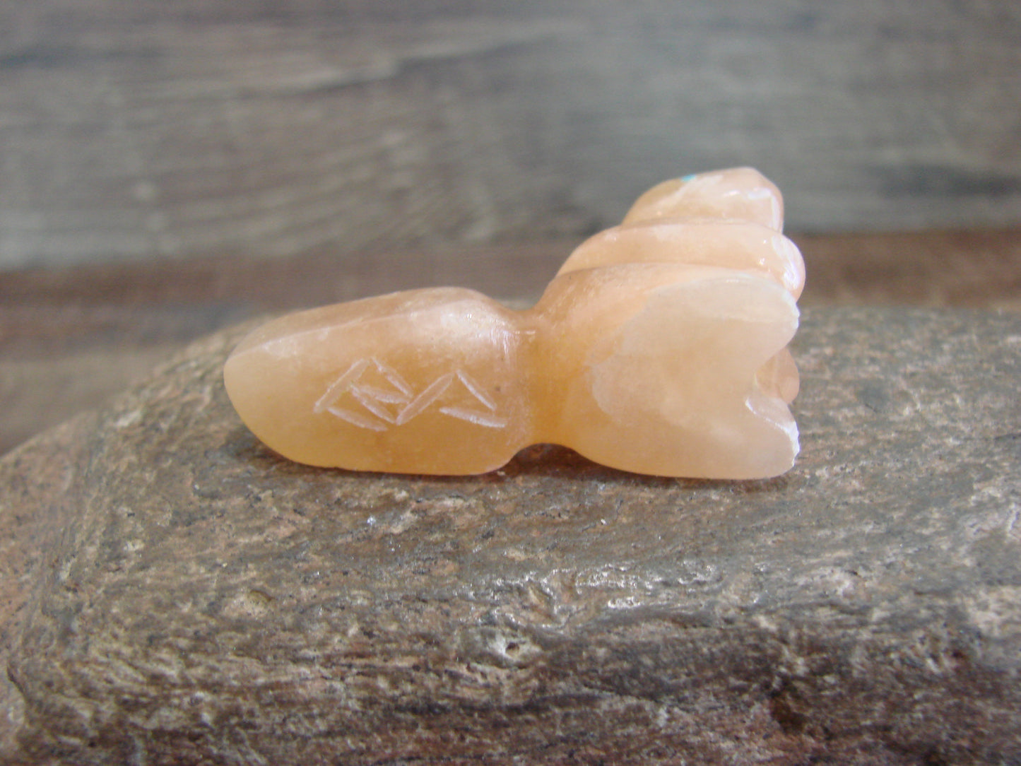 Native American Zuni Indian Hand Carved Alabaster Beaver Fetish - B. Phillips