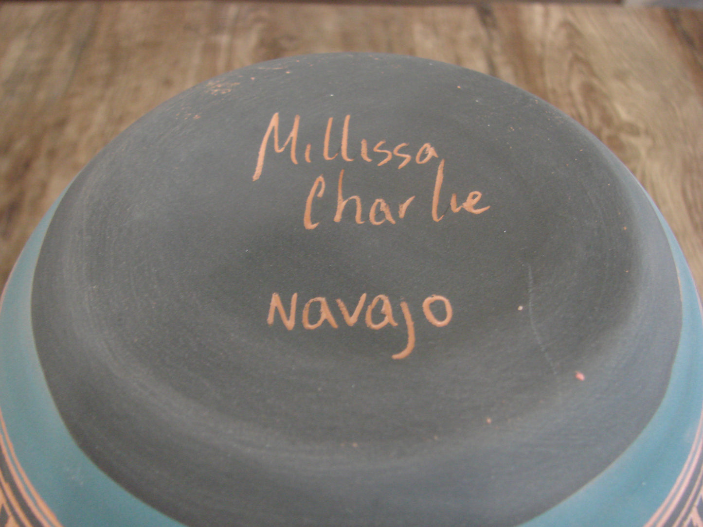 Native American Navajo Hand Etched & Hand Painted Pottery - Charlie