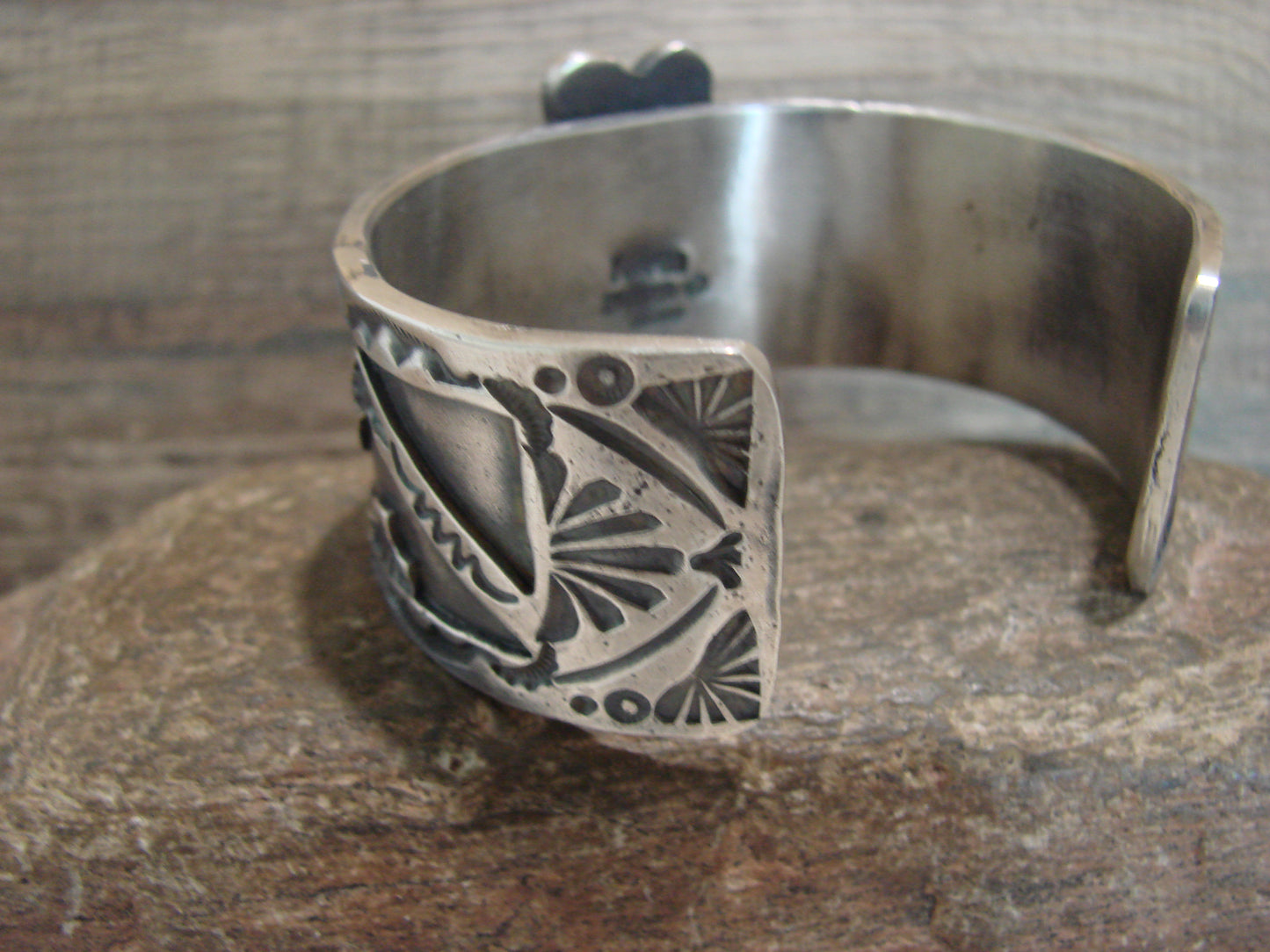 Navajo Indian Sterling Silver & Purple Spiny Oyster Bracelet Signed Billah