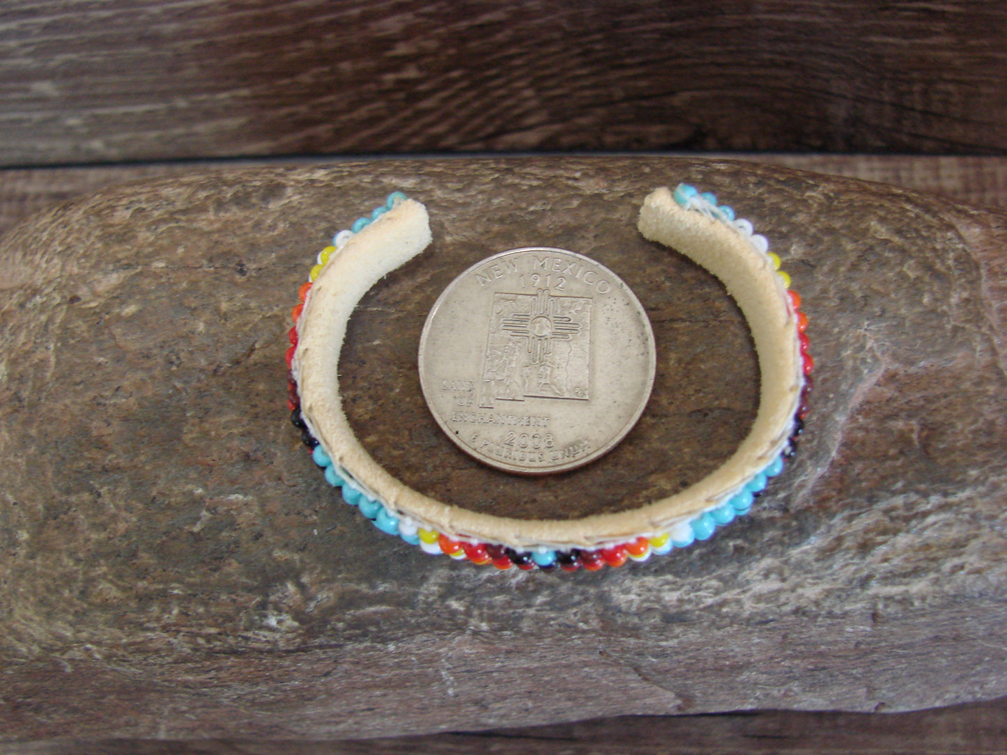 Navajo Indian Hand Beaded Baby / Child's Bracelet by Jackie Cleveland