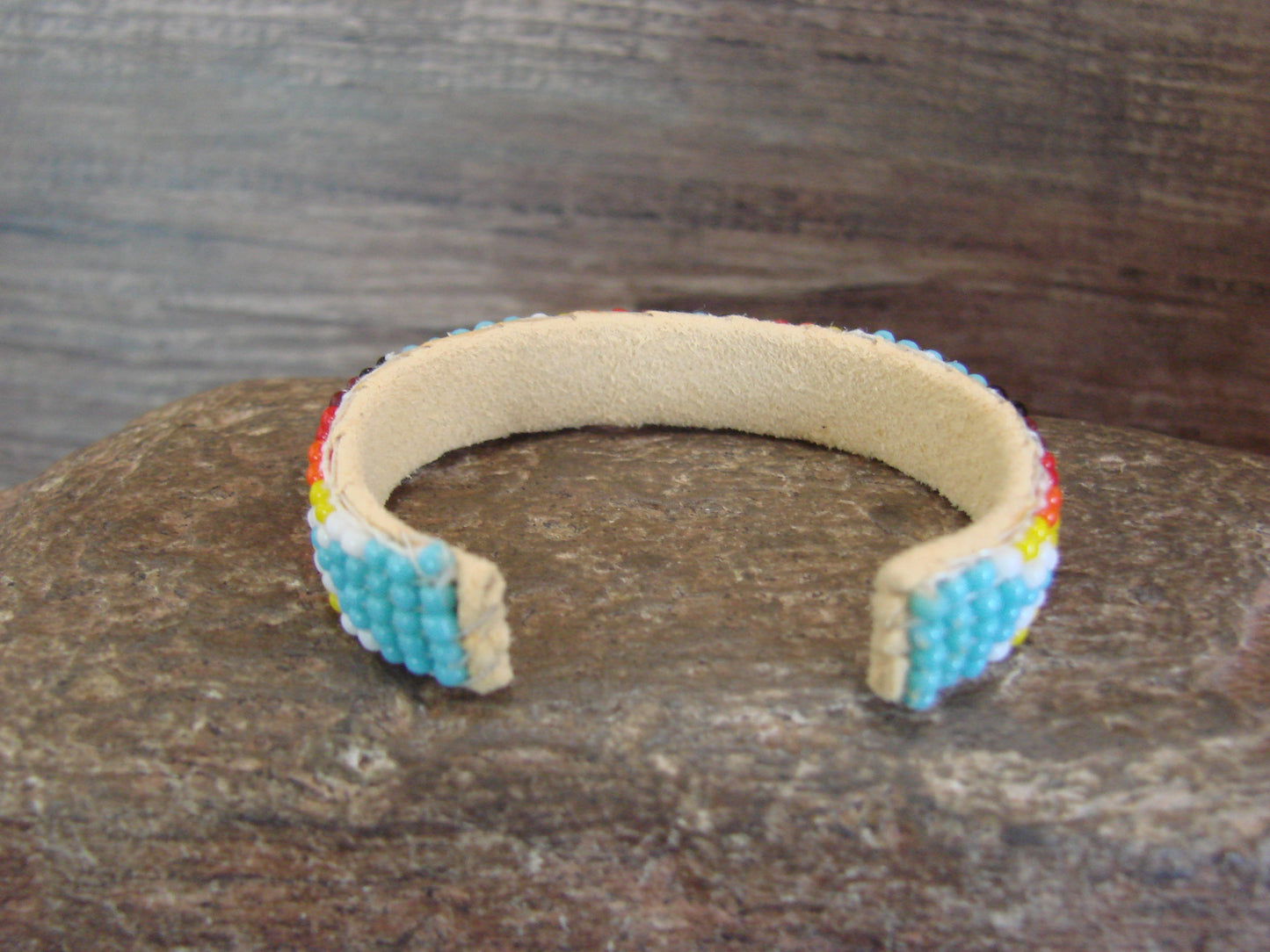 Navajo Indian Hand Beaded Baby / Child's Bracelet by Jackie Cleveland