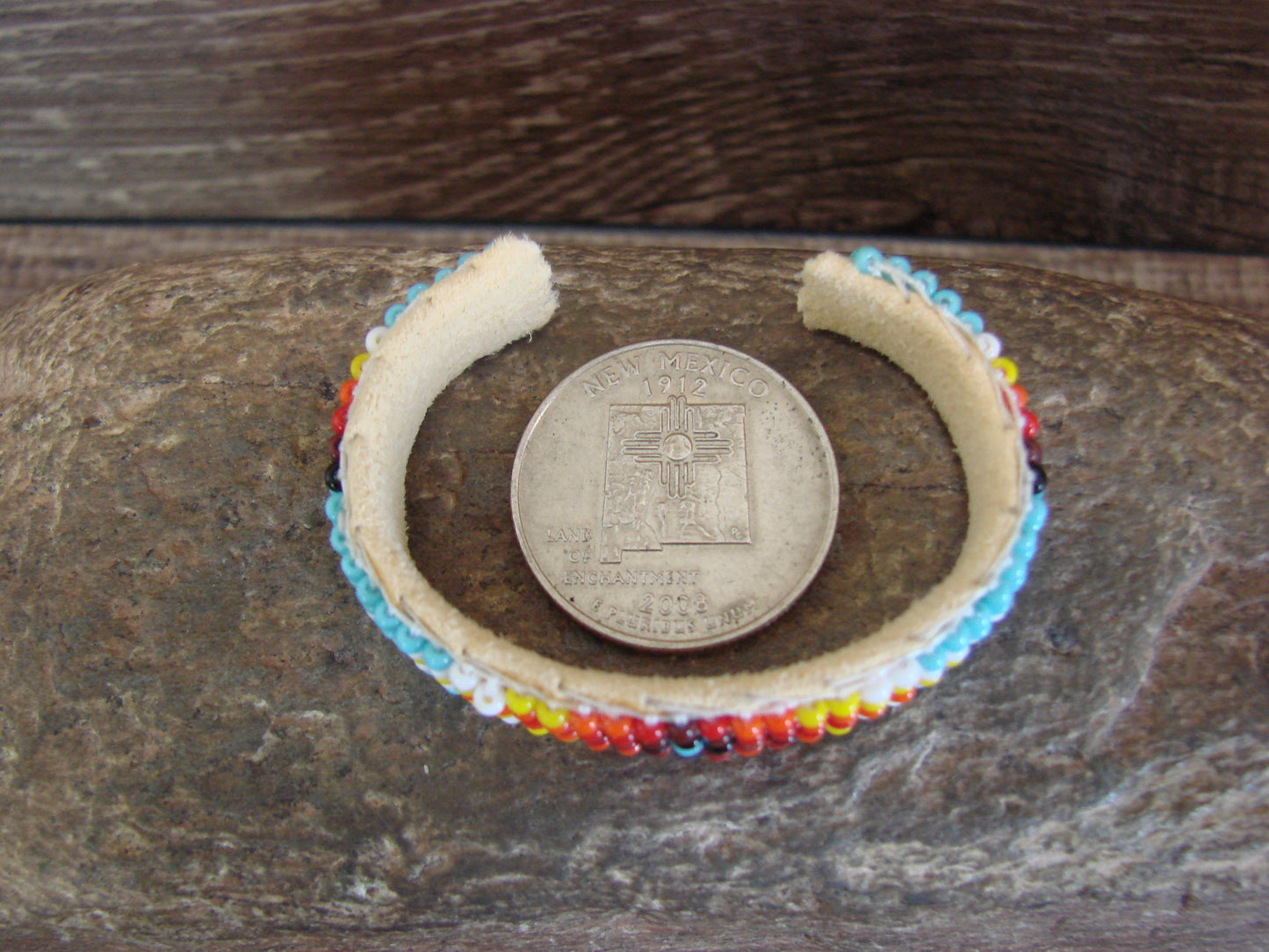 Navajo Indian Hand Beaded Baby / Child's Bracelet by Jackie Cleveland