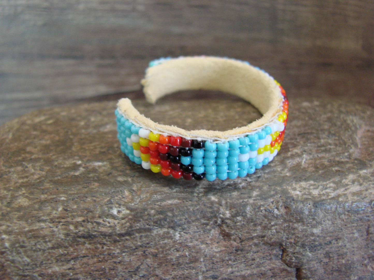 Navajo Indian Hand Beaded Baby / Child's Bracelet by Jackie Cleveland
