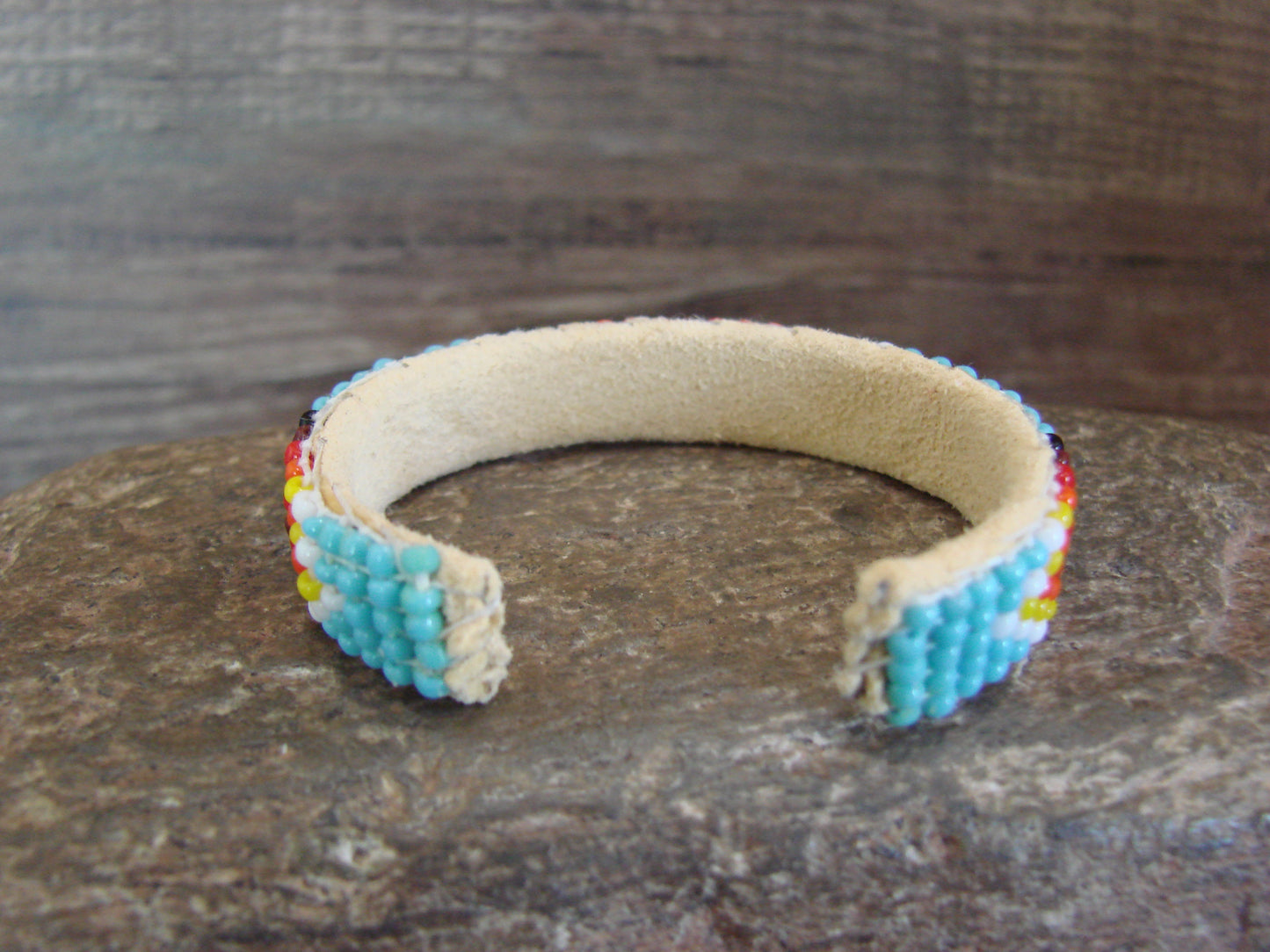Navajo Indian Hand Beaded Baby / Child's Bracelet by Jackie Cleveland