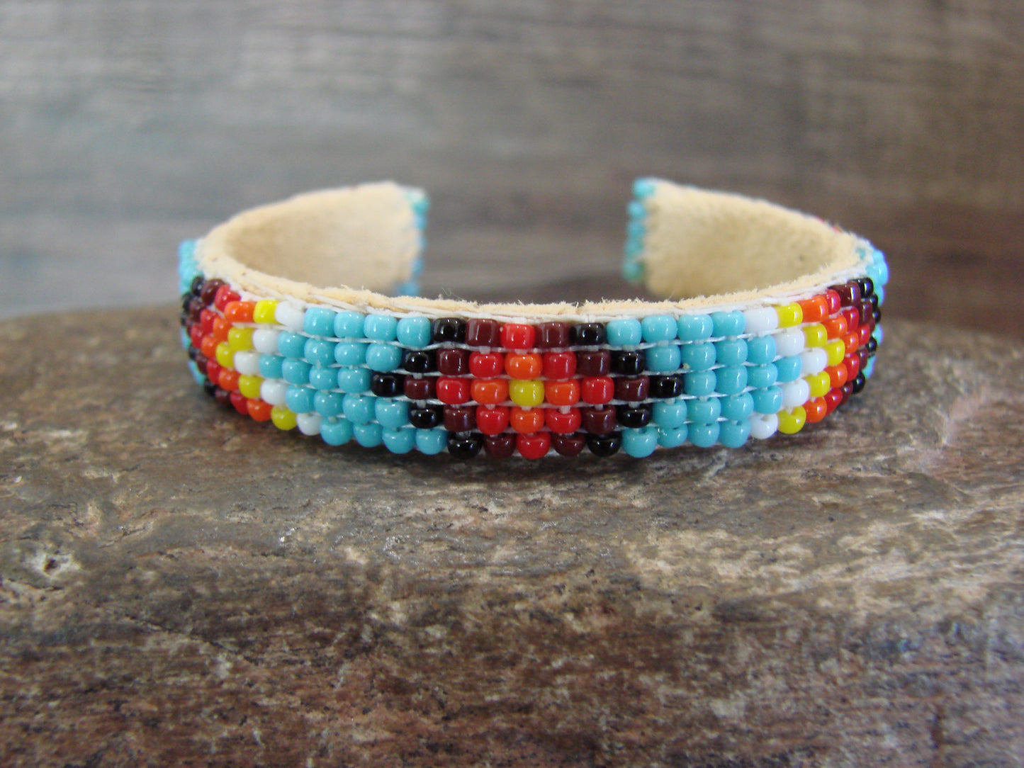 Navajo Indian Hand Beaded Baby / Child's Bracelet by Jackie Cleveland