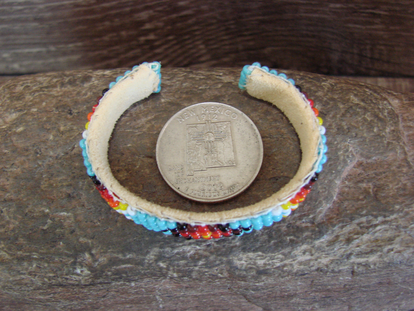 Navajo Indian Hand Beaded Baby / Child's Bracelet by Jackie Cleveland