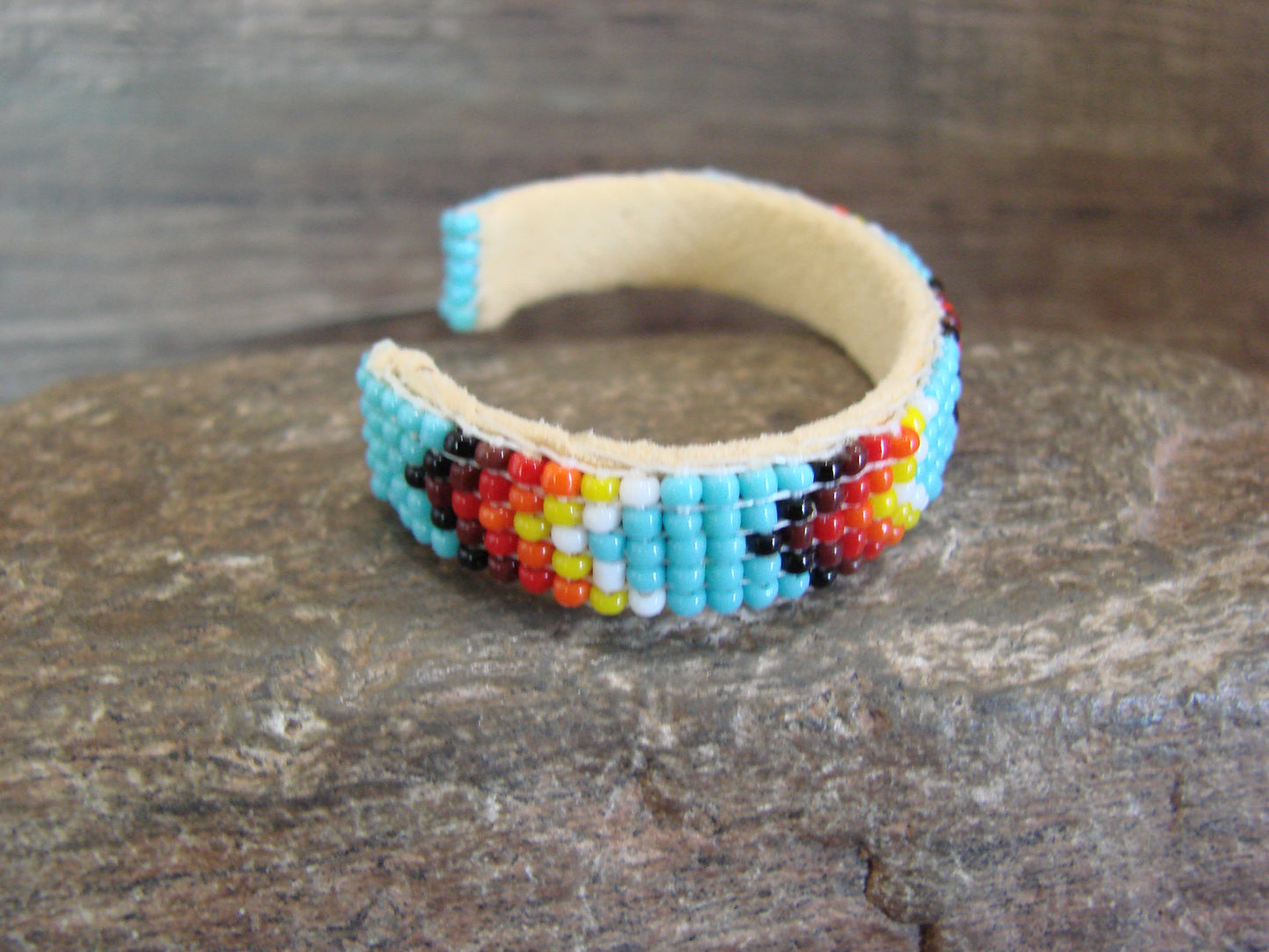 Navajo Indian Hand Beaded Baby / Child's Bracelet by Jackie Cleveland