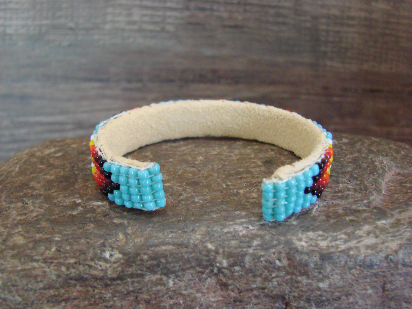 Navajo Indian Hand Beaded Baby / Child's Bracelet by Jackie Cleveland