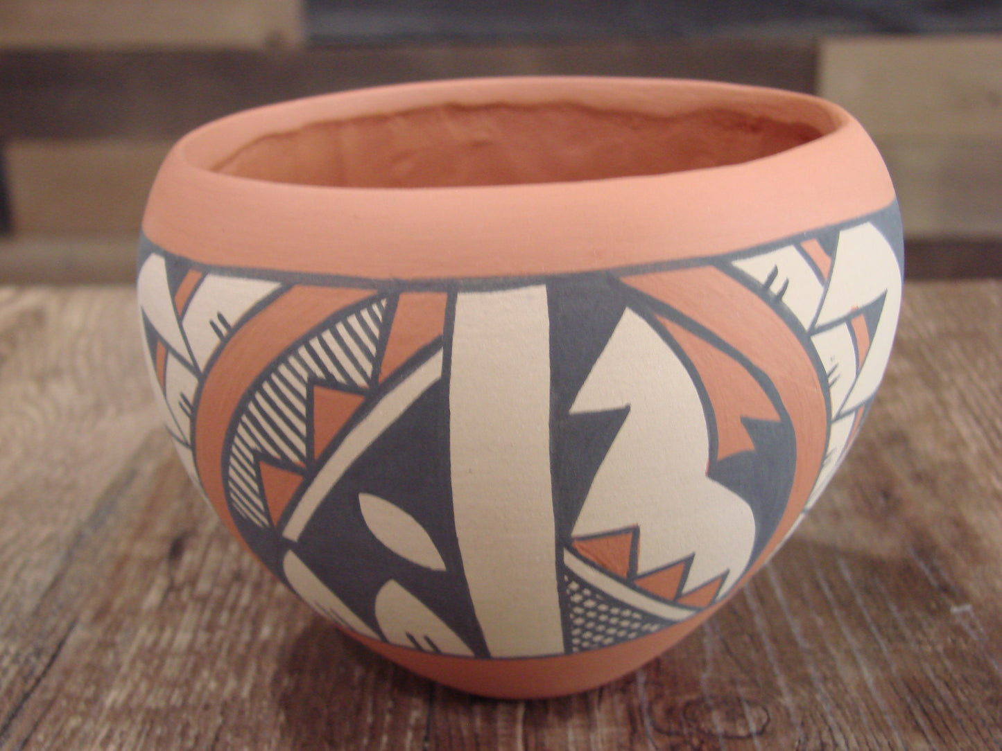 Native American Jemez Clay Hand Coiled Pottery Signed KM
