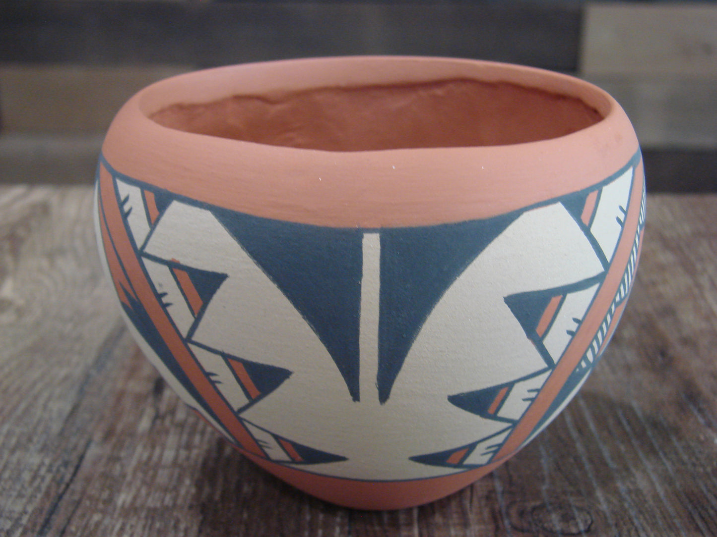 Native American Jemez Clay Hand Coiled Pottery Signed KM