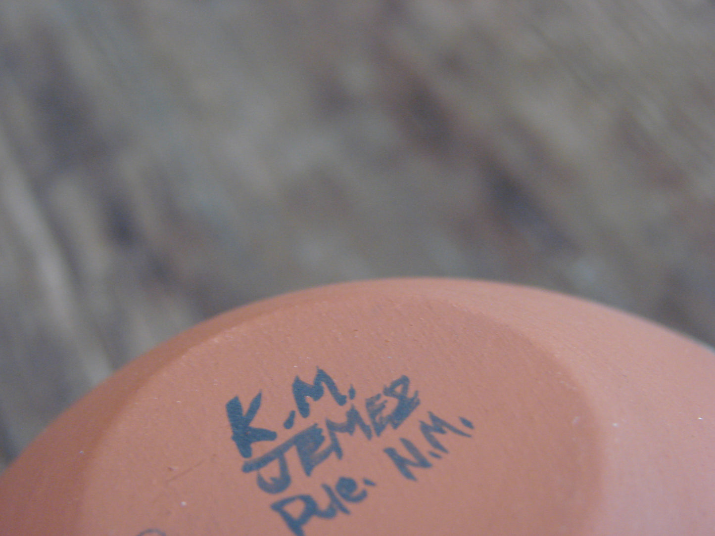 Native American Jemez Clay Hand Coiled Pottery Signed KM