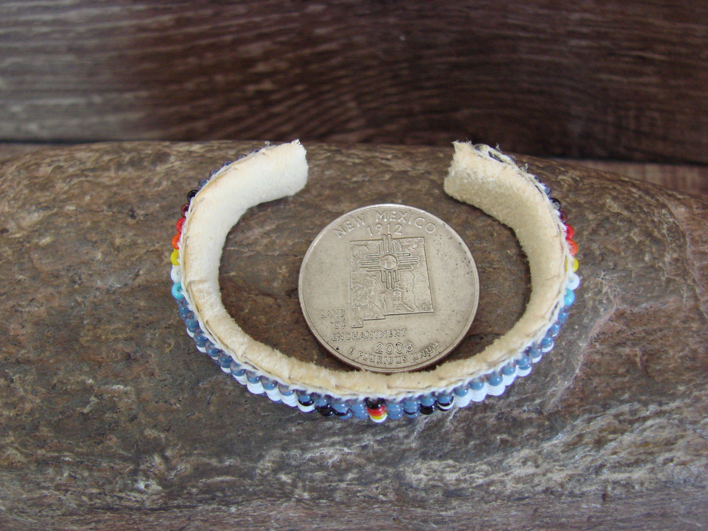 Navajo Indian Hand Beaded Baby / Child's Bracelet by Jackie Cleveland