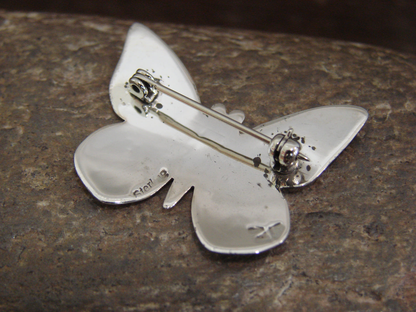 Native American Sterling Silver Butterfly Pin by Sonny Gene